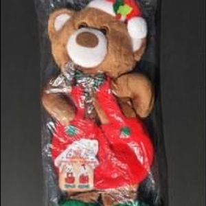 Vintage Christmas Stocking Teddy Bear Plush New Rennoc 1985 Santa’s Best NOS NIP